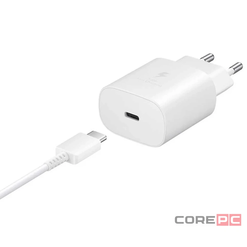 Сетевое зарядное устройство Samsung Super Fast Charger USB Type-C 25W + Cable Type-C (белый)