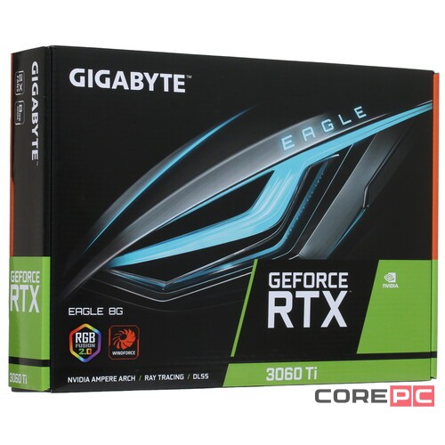 Видеокарта Gigabyte (GV-N306TEAGLE-8GD) GeForce RTX 3060 Ti 8GB EAGLE (rev. 2.0) LHR