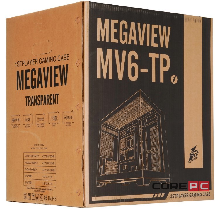 Компьютерный корпус 1STPLAYER VT6 ARGB Black (VT6-BK-3FS7)