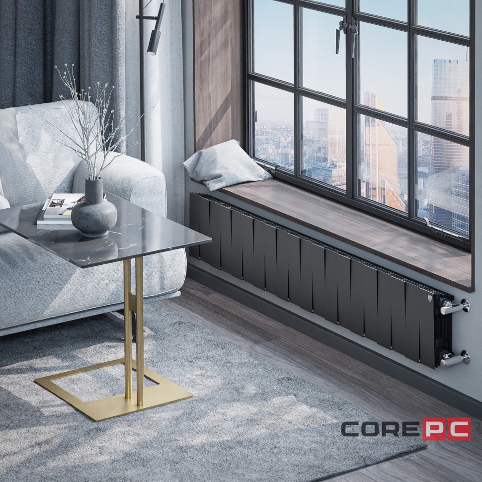 Радиатор биметаллический Royal Thermo PianoForte 200 Чёрный - 20 секц.