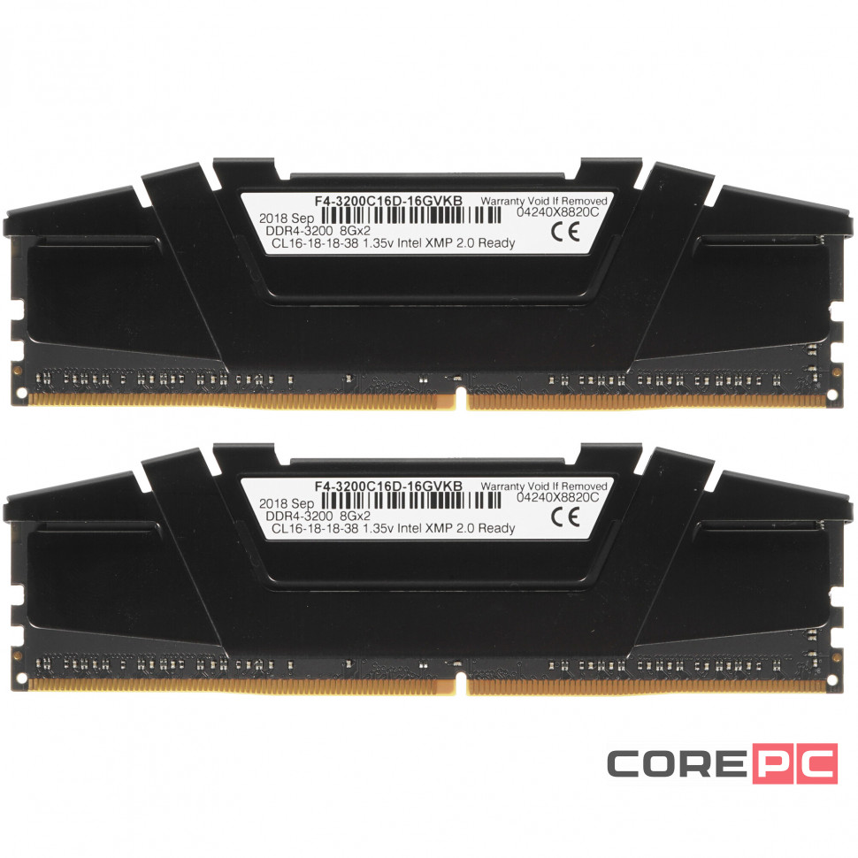 Оперативная память 16 Gb 3200 MHz G.Skill RIPJAWS V (F4-3200C16D-16GVKB)