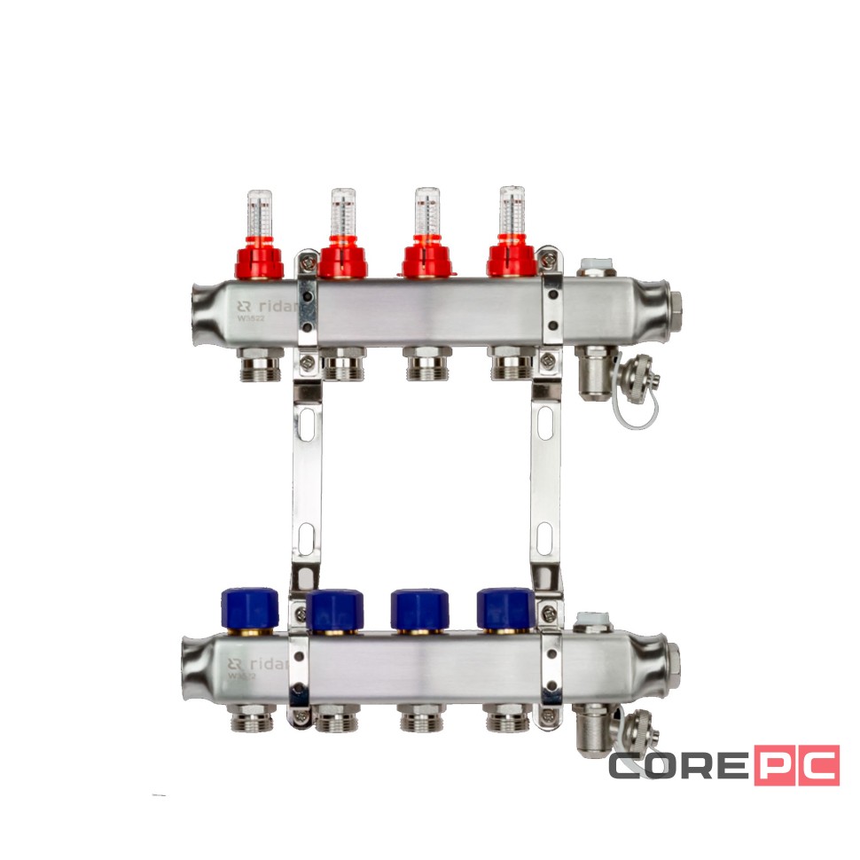 Комплект коллекторов РИДАН SSM-10RF set с расход.,кроншт.,руч.воздух.,слив.кран. и торц.заглуш.