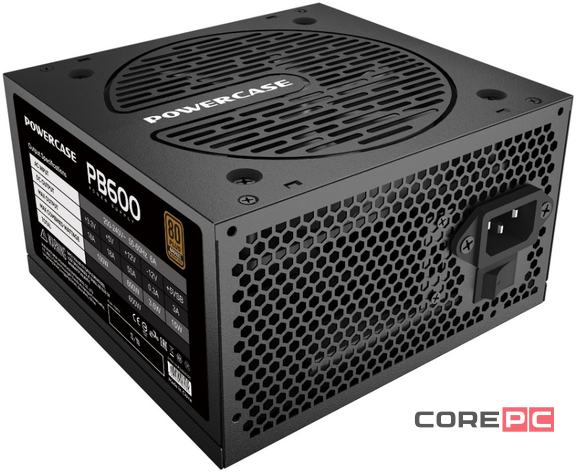 Блок питания Powercase 600W PB600 Black (PS-600B-DC)