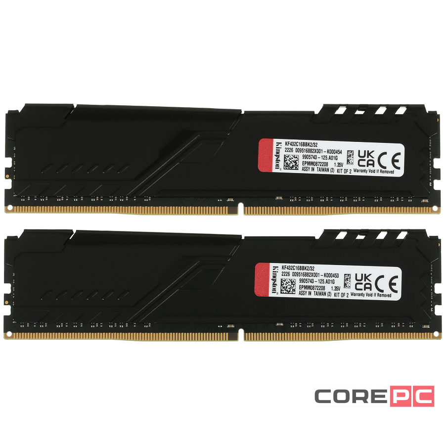 Оперативная память 32 Gb 3200 MHz Kingston FURY Beast Black (KF432C16BB1K2/32WP)
