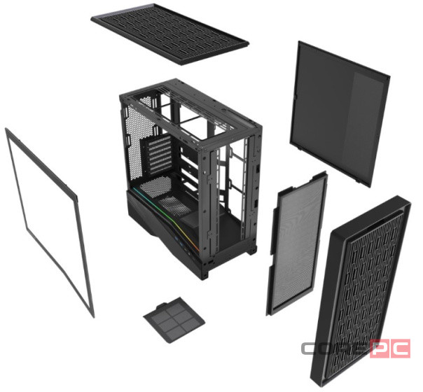 Компьютерный корпус Powercase Intro TG Black (CJ235IB-F0)