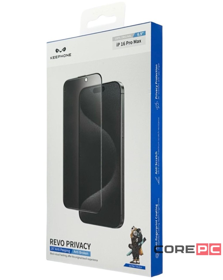 Защитное стекло i-Phone 16 Pro Max Keephone Revo Privacy антишпион