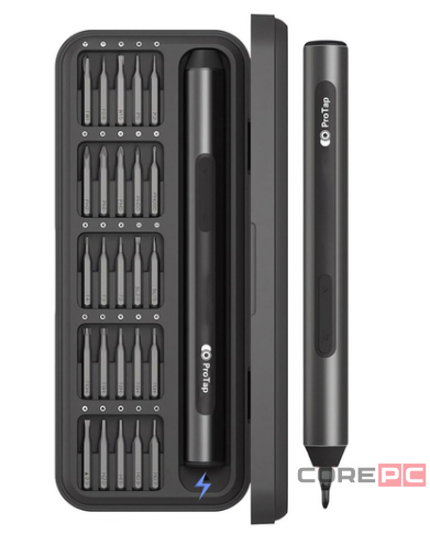 Отвертка электрическая умная ProTap Electric Precisoon Screwdriver Set PRTPES1 (25 бит) черная