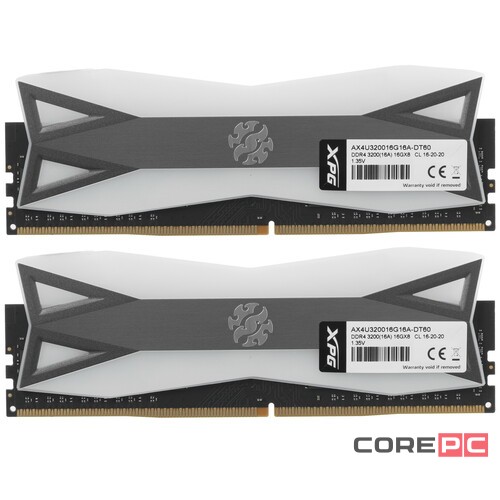 Оперативная память 32 Gb 3200 MHz ADATA XPG SPECTRIX D60G Grey RGB (AX4U320016G16A-DT60)