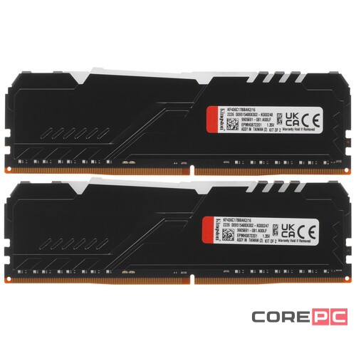 Оперативная память 16 Gb 3600 MHz Kingston FURY BEAST RGB Black (KF436C17BBAK2/16)
