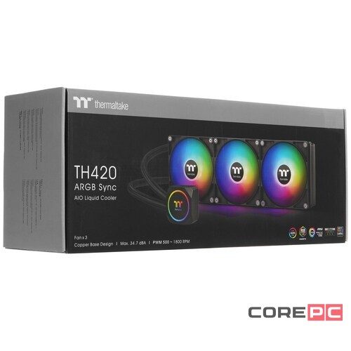 Система жидкостного охлаждения для процессора Thermaltake TH420 Sync Black All-In-One ARGB CL-W367-PL14SW-A PWM