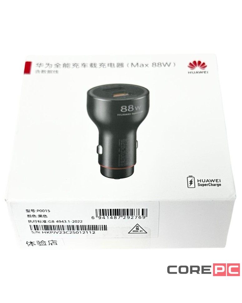 Автомобильное заряд. устр. Huawei P0015 2USB/1C 4.4A 88W черное