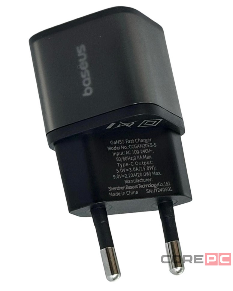 Сетевое зар. устр. Baseus GaN5S Fast Charger 1C 20W P10162503113-00 черное