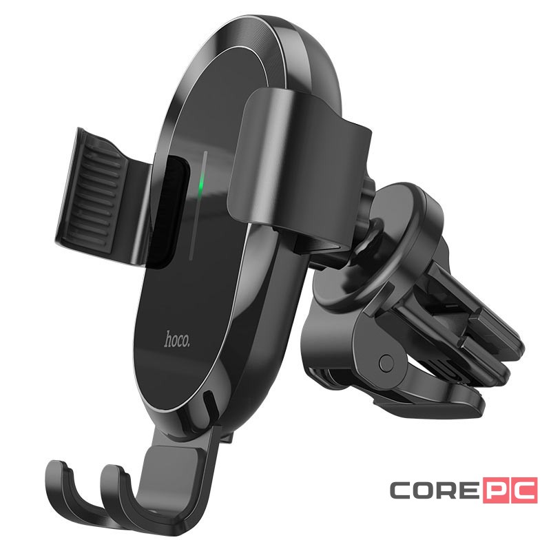 Держатель c беспроводной зарядкой в воздуховод Hoco CA105 15W магнитный черный