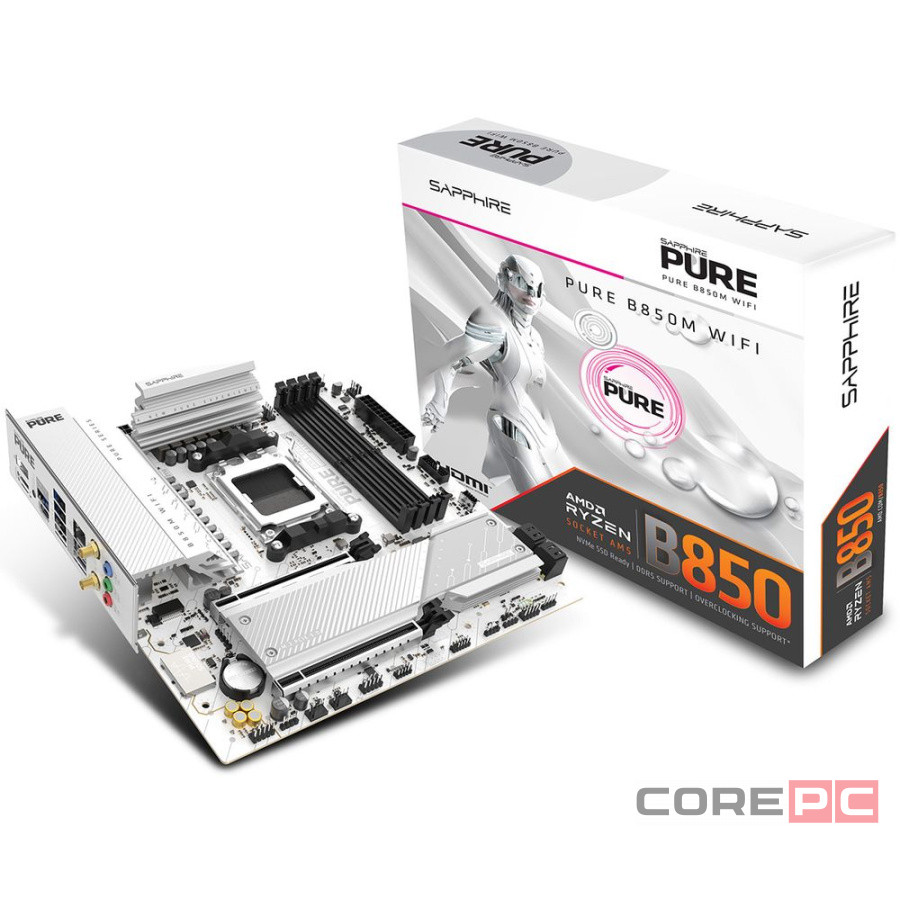 Материнская плата Sapphire B850M PURE WIFI White (52123-02-40G)