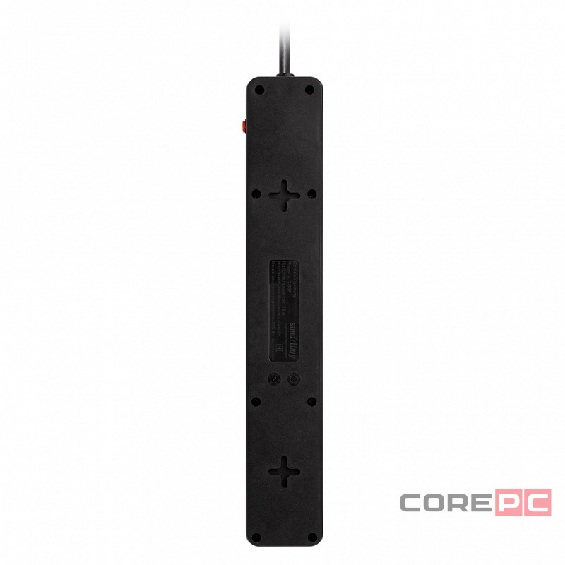 Сетевой фильтр c USB+Type C, 16А, 4 гнезда, c з/ш, с з/к, ПВС, 3 м, черный (SBSP-30C-K)