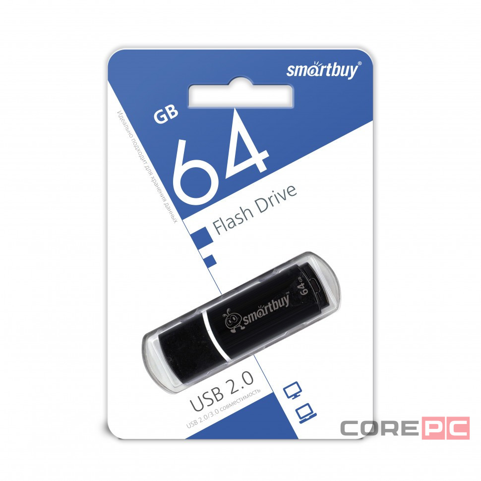 USB флеш накопитель Smartbuy 64GB Crown Black (SB64GBCRW-K)