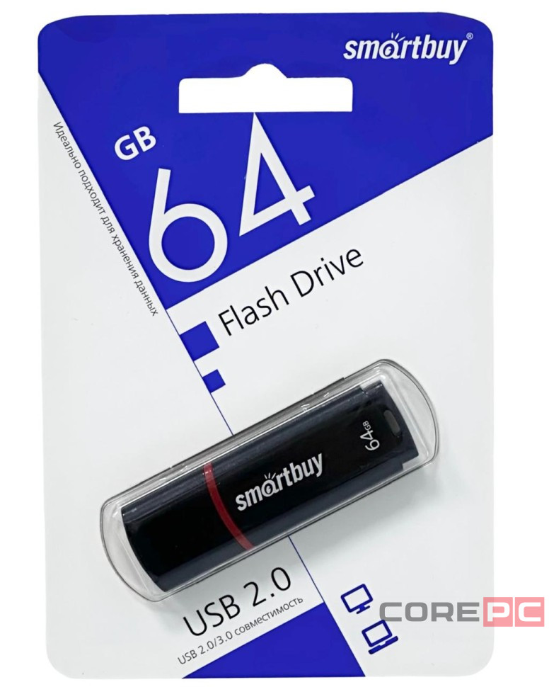 USB флеш накопитель Smartbuy 64GB Crown Black (SB64GBCRW-K)