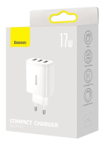 Сетевое зар. устр. Baseus Compact 17W 3USB CCXJ020102 белое