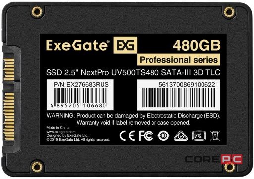 Твердотельный накопитель ExeGate 480 Gb NextPro UV500TS480 (EX276683RUS)