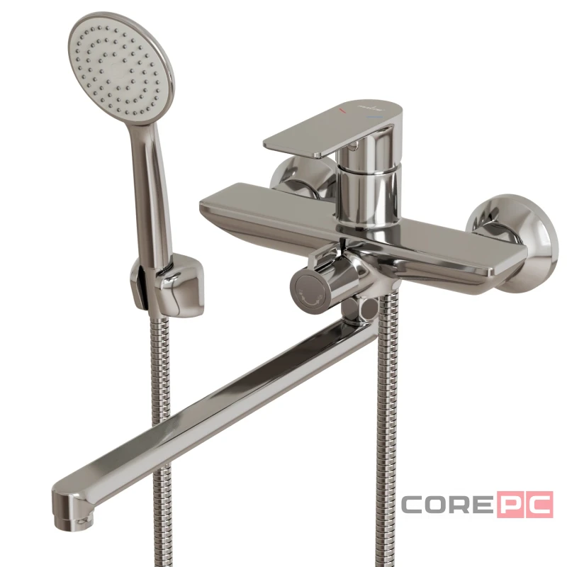 Смеситель для ванны и раковины MIXLINE МЛ26-02/ML26-02, рычажное управление, цвет хром