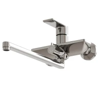 Смеситель для ванны и раковины MIXLINE МЛ26-02/ML26-02, рычажное управление, цвет хром