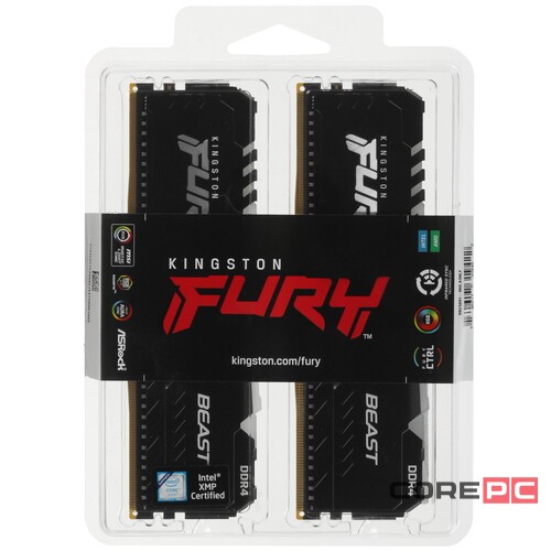 Оперативная память 16 Gb 3200 MHz Kingston FURY BEAST RGB (KF432C16BBAK2/16)