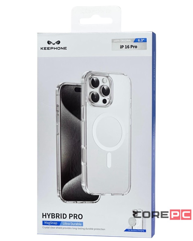 Накладка для i-Phone 16 Pro Keephone Hybrid Pro MagSnap прозрачный
