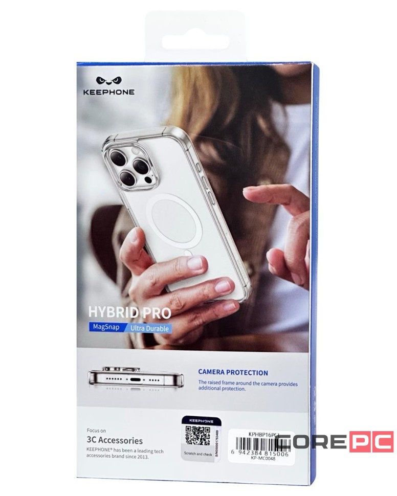 Накладка для i-Phone 16 Pro Keephone Hybrid Pro MagSnap прозрачный