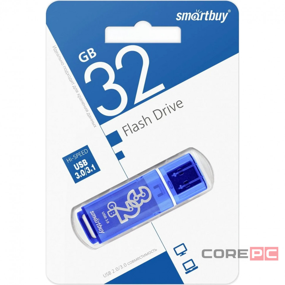 3.0 USB флеш накопитель Smartbuy 32GB Glossy Dark Blue (SB32GBGS-DB)