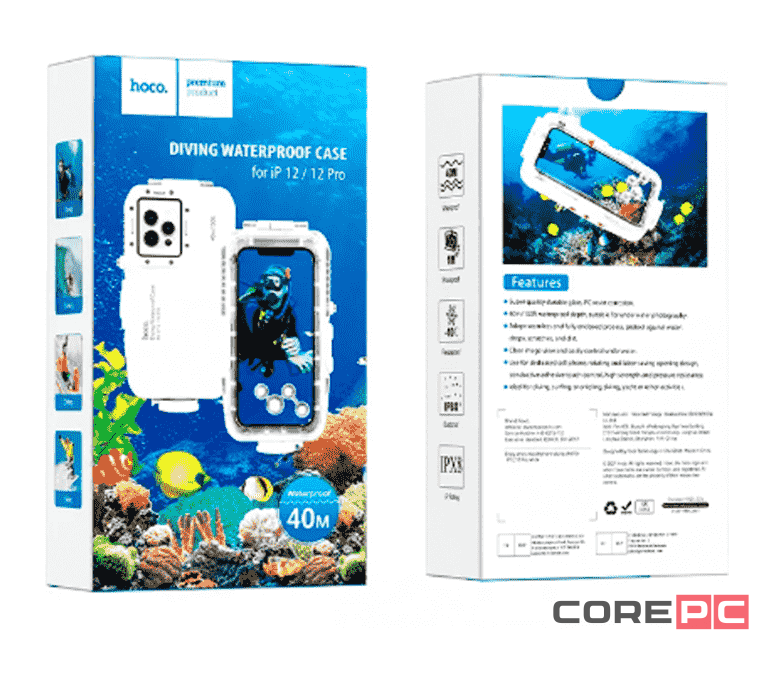 Чехол водонепроницаемый HOCO для APPLE i-Phone 12/12 Pro, Enjoy series белый