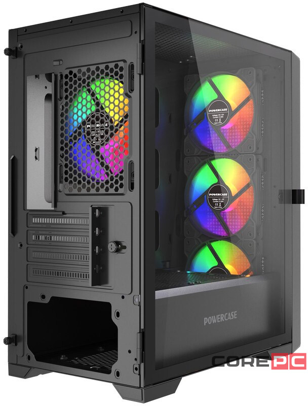 Компьютерный корпус Powercase ALISIO Micro X4B V2 LE Black (CAMCXB-A4-LE)