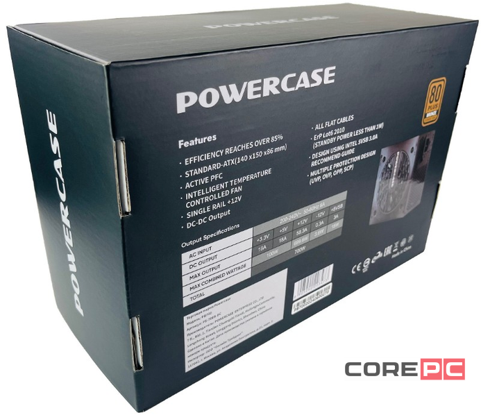 Блок питания Powercase 700W PB700 Black (PS-700B-DC)