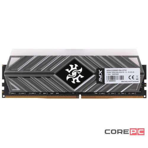 Оперативная память 8 Gb 3200 MHz ADATA XPG SPECTRIX D41 RGB Grey (AX4U32008G16A-ST41)