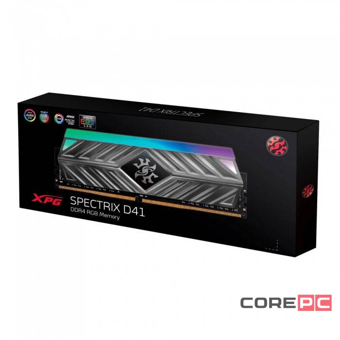 Оперативная память 8 Gb 3200 MHz ADATA XPG SPECTRIX D41 RGB Grey (AX4U32008G16A-ST41)