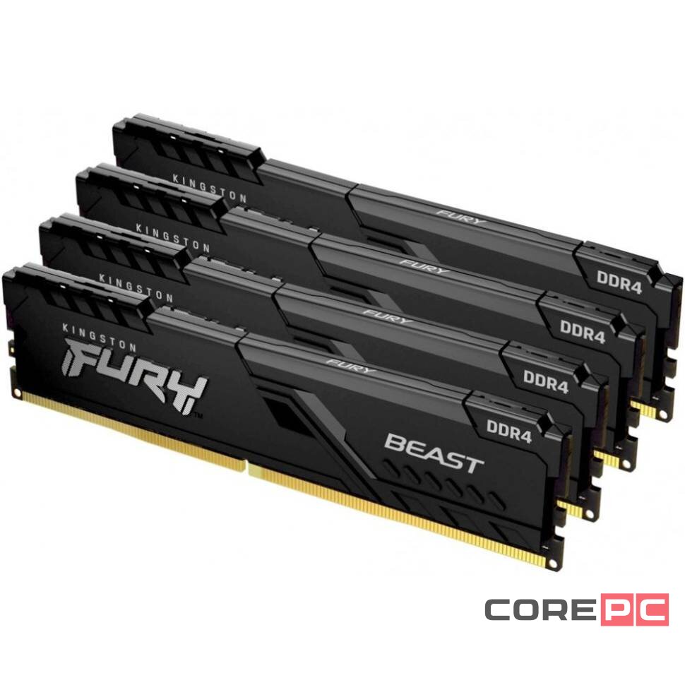 Оперативная память 64 Gb 3200 MHz Kingston FURY Beast Black (KF432C16BBK4/64)