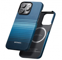 Накладка для i-Phone 15 Pro 6.1" Pitaka Magez Case 5 Aramid Fiber Лунный рис (moonrise)