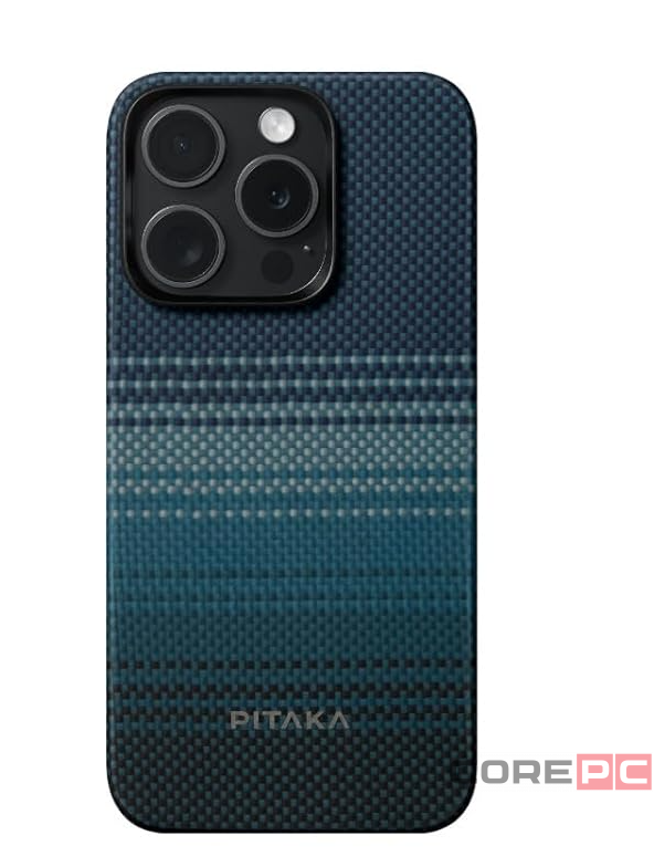 Накладка для i-Phone 15 Pro 6.1" Pitaka Magez Case 5 Aramid Fiber Лунный рис (moonrise)