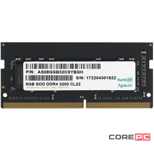 Оперативная память 8 Gb 3200 MHz Apacer (ES.08G21.GSH)
