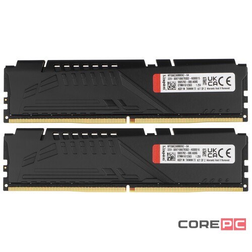 Оперативная память 64 Gb 5600 MHz Kingston FURY Beast AMD Black (KF556C36BBEK2-64)