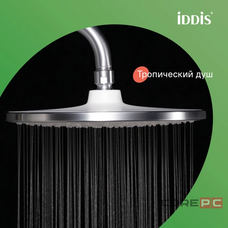 Душевая система Iddis 35к AIGBC3Fi06 Эйгер (Aiger) лейка тропический душ, хром матовый