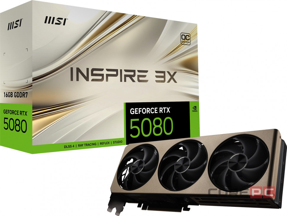 Видеокарта MSI (G5080-16I3C) GeForce RTX 5080 16G INSPIRE 3X OC