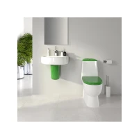 Унитаз компакт Sanita luxe WC.CC/Best/2-DM/GRN.G/S1 с сиденьем, микролифт, цвет белый/зеленый