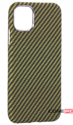 Чехол-накладка PiBlue Magentic Series Magsafe для Apple iPhone 13 Pro (карбоновый в полоску черно-зеленый)