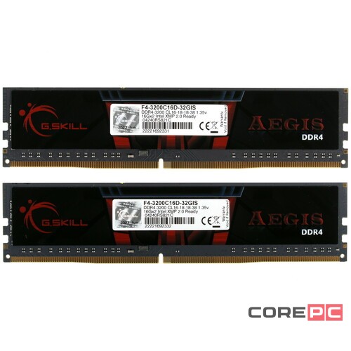 Оперативная память 32 Gb 3200 MHz G.Skill AEGIS (F4-3200C16D-32GIS)
