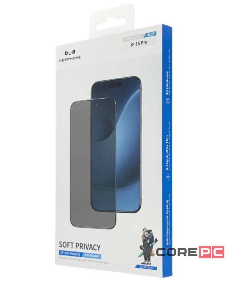 Защитное стекло i-Phone 16 Pro Keephone Soft Privacy антишпион