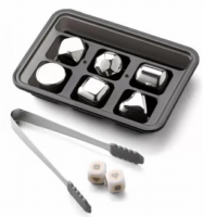 Охлаждающие камни для напитков Xiaomi Circle Joy Stainless Steel Quick Frozen Ice Cubes 6шт серебро