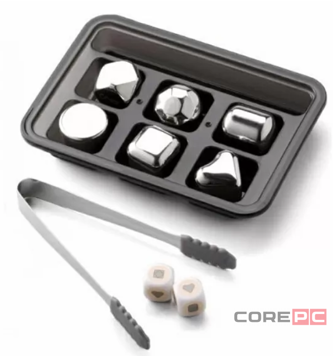 Охлаждающие камни для напитков Xiaomi Circle Joy Stainless Steel Quick Frozen Ice Cubes 6шт серебро