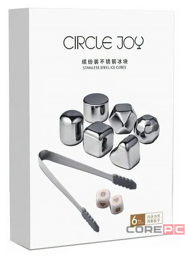 Охлаждающие камни для напитков Xiaomi Circle Joy Stainless Steel Quick Frozen Ice Cubes 6шт серебро