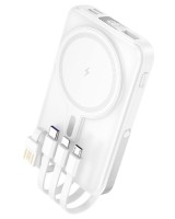 Powerbank магнитный с MagSafe Hoco J135 10000mAh с подставкой белый