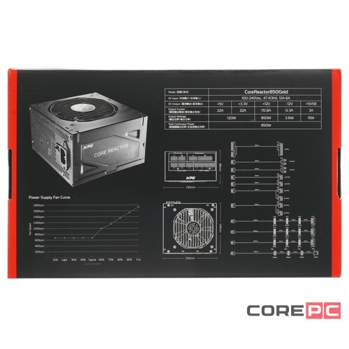 Блок питания ADATA 850W XPG CORE REACTOR COREREACTOR850G-BKCEU